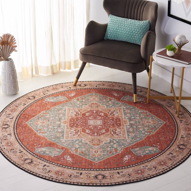SAFAVIEH Tucson Machine Washable Slip Resistant Dessa Traditional Rug