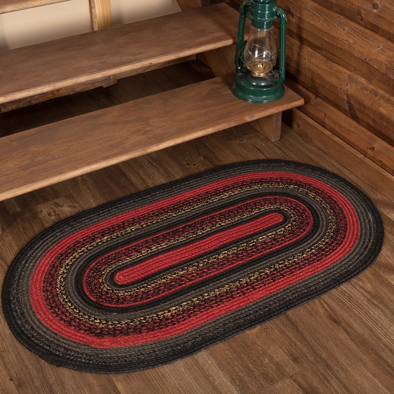 Cumberland Jute Rug Oval w/ Pad 27x48 - 27" x 48" Oval - 27" x 48" Oval - Red