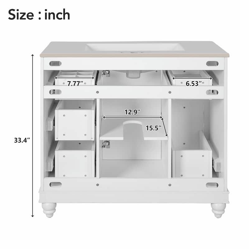 Modern Bathroom Vanity with Ceramic Sink Combo