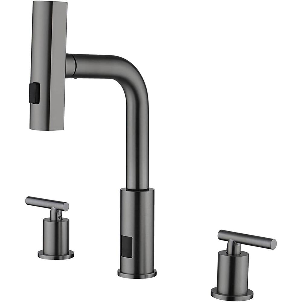 Lefton Waterfall Pull-Out Bathroom Faucet 3 Hole with Temperature Display in Fahrenheit (Battery-Free), BFWS2401