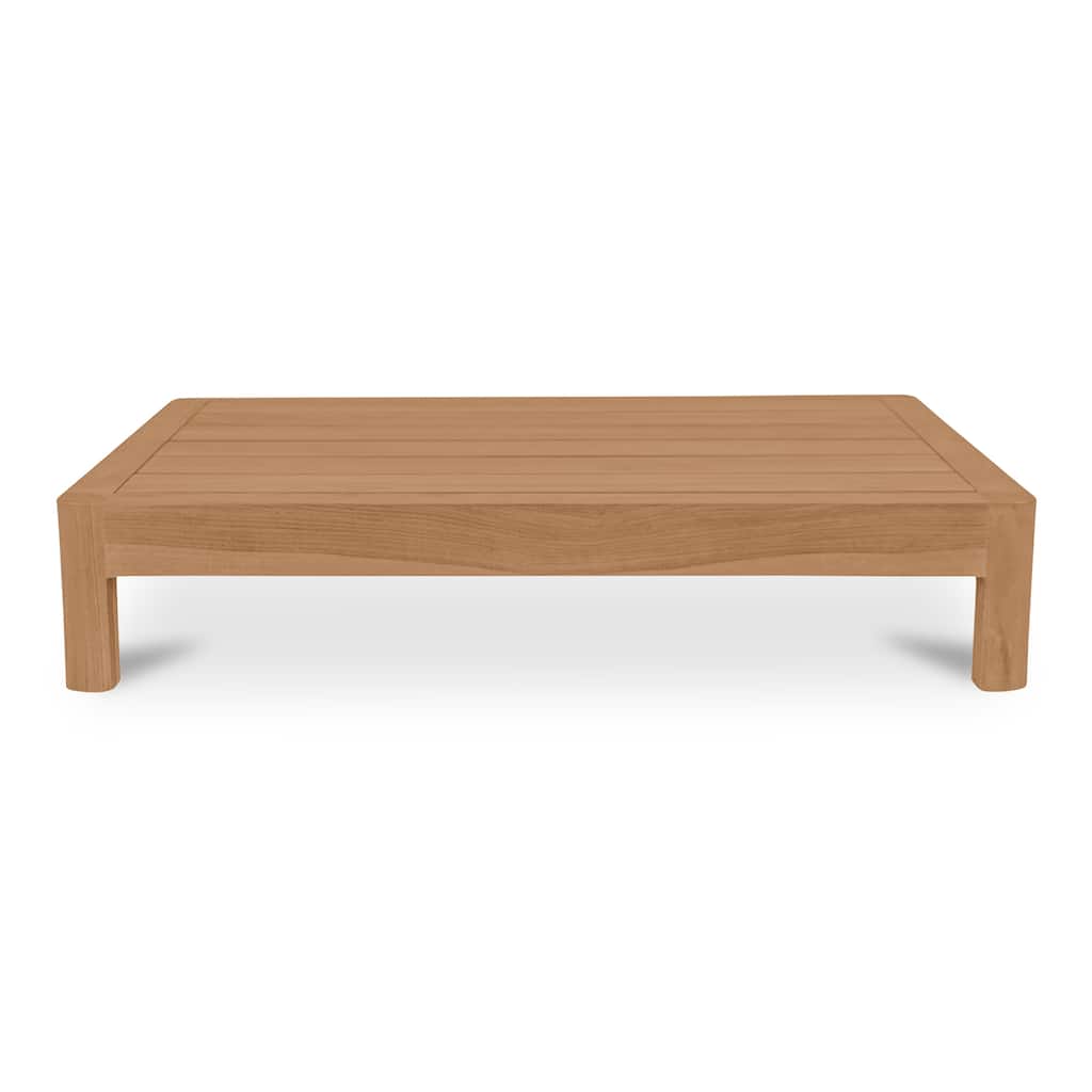 NADAAL STUDIOS Sorelle Outdoor Side Table, Solid Teak Wood, Low Profile Design, Natural Finish