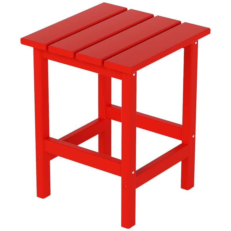 Polytrends Laguna All Weather Poly Outdoor Side Table - Square - Red