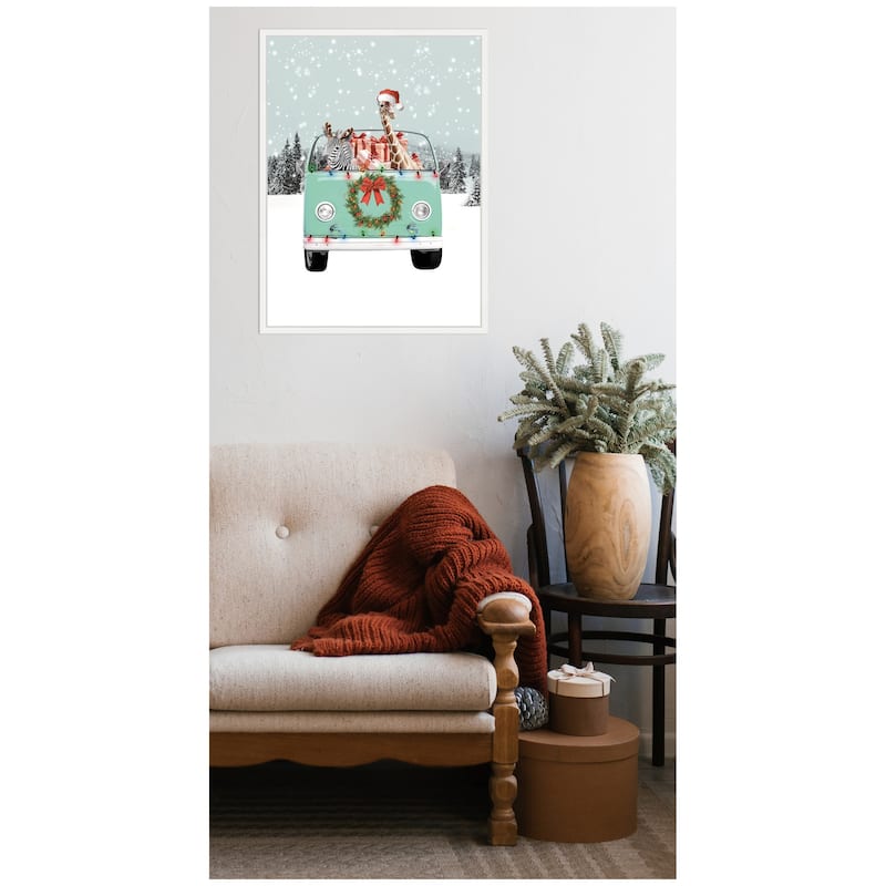 Kate and Laurel Sylvie Framed Canvas Let it Snow 1 by Iulia Emelianteva Julyartprints