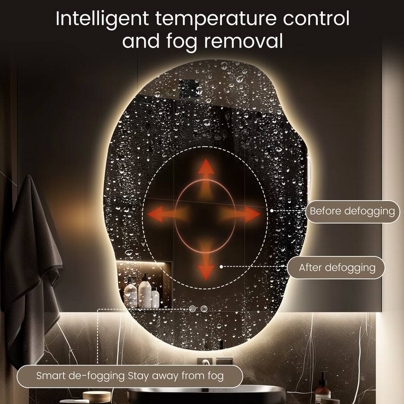 Wallbeyond 3-Tone Modern Style Frameless Rectangular LED Wall Mirror