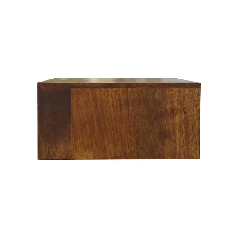 Artisan Furniture Solid Wood Floating Chestnut Brass Nightstand