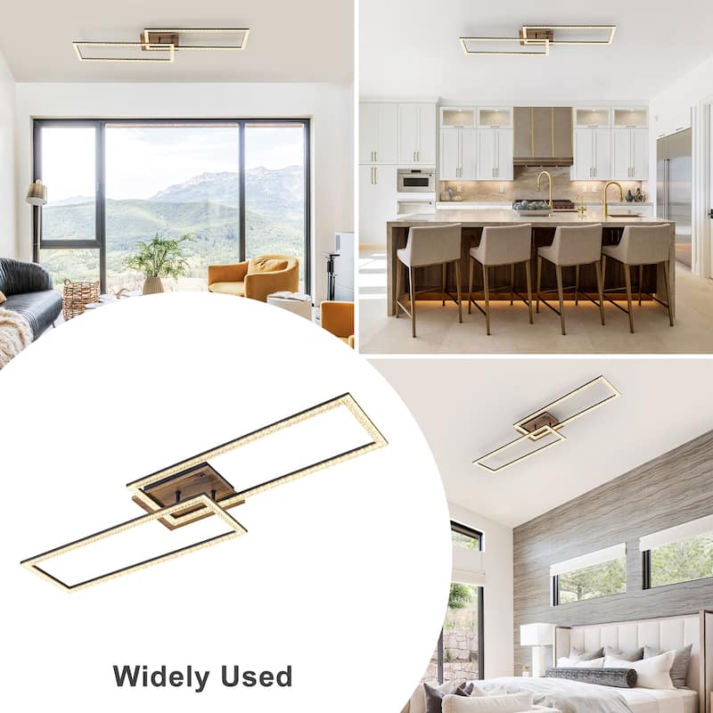 Dual Frame Rectangular Integrated LED Flush Mount Ceiling Light - Dia.40.55-in