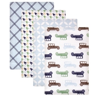Hudson Baby Boy Cotton Flannel Receiving Blankets, Blue Cars, One Size - Blue Cars - One Size