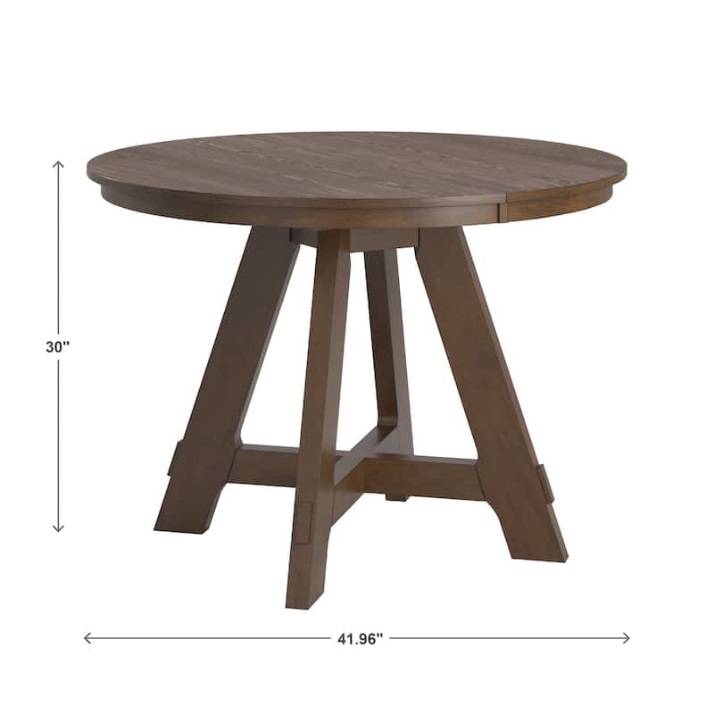 Harstad 42"-60" Wood Finish Extendable Round Dining Set by iNSPIRE Q Modern