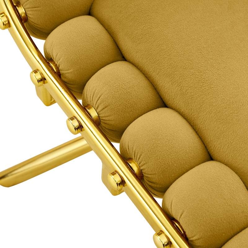 Velvet Accent Dining Chair with Metal Legs Modern Upholstered Armless Chair, Set of 2