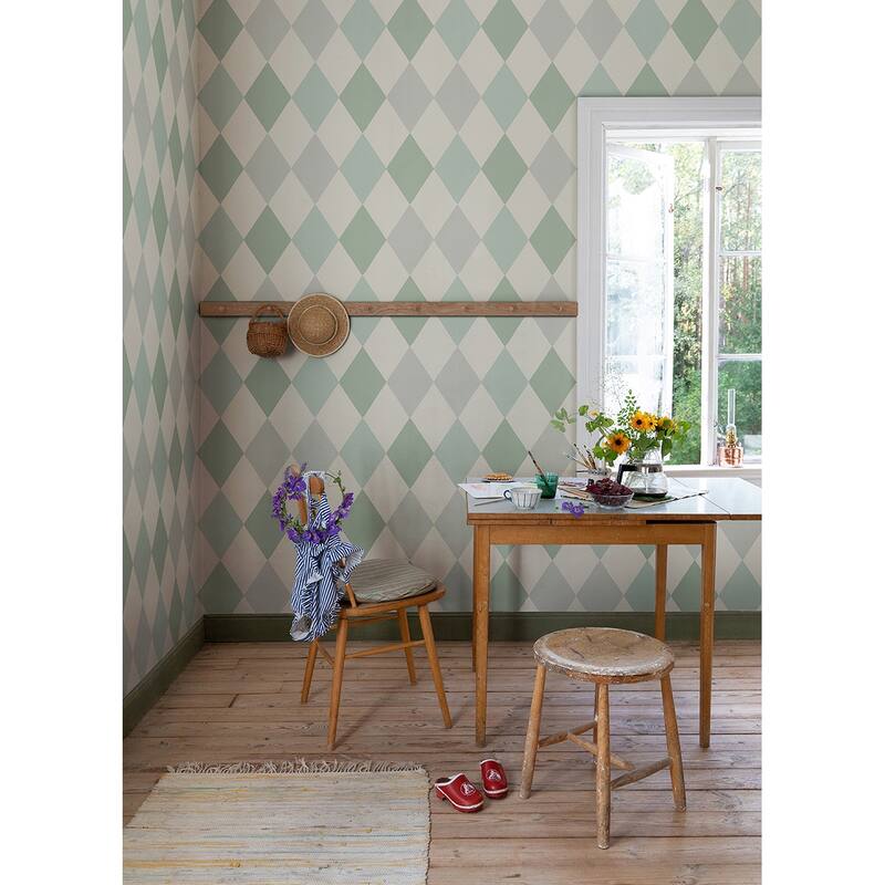 A-Street Prints Kalas Light Blue Diamond Wallpaper