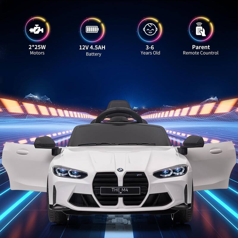 Licensed by BMW M4 12V Ride On Toy Car for Kids with Remote Control