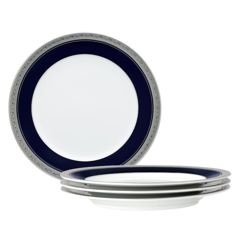 Noritake Crestwood Cobalt Platinum Set Of 4 Salad Plates, 8-1/4"