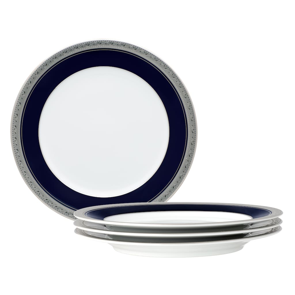 Noritake Crestwood Cobalt Platinum Set Of 4 Salad Plates, 8-1/4"