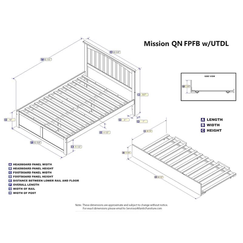 Urban Upmarket Grey Platform Bed - Twin XL Trundle, Footboard, 800lb Capacity, HomeStock