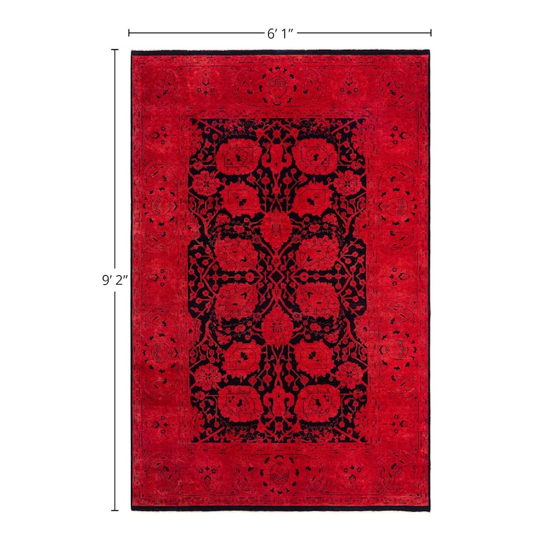 Overdyed, One-of-a-Kind Hand-Knotted Area Rug - Pink - 6' 1" x 9' 2"