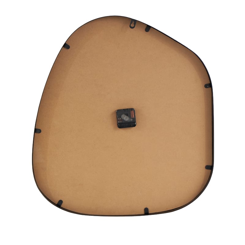 Wooden Wavy Decorative Wall Clock with Black Hands and Markers - Brown - Roche River Decor