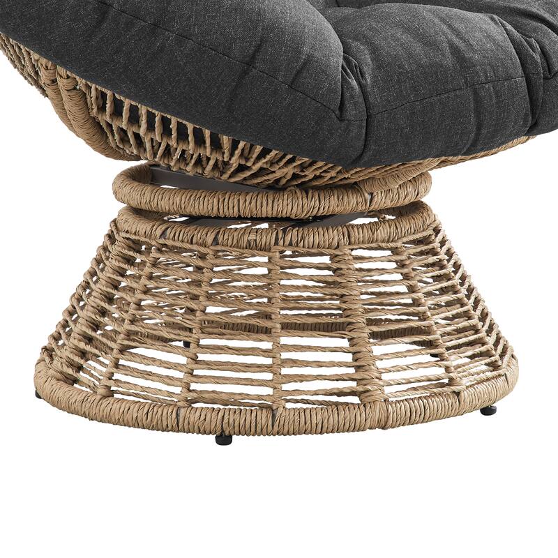 Corvus Holbaek Swivel Papasan Wicker Chair with Cushion