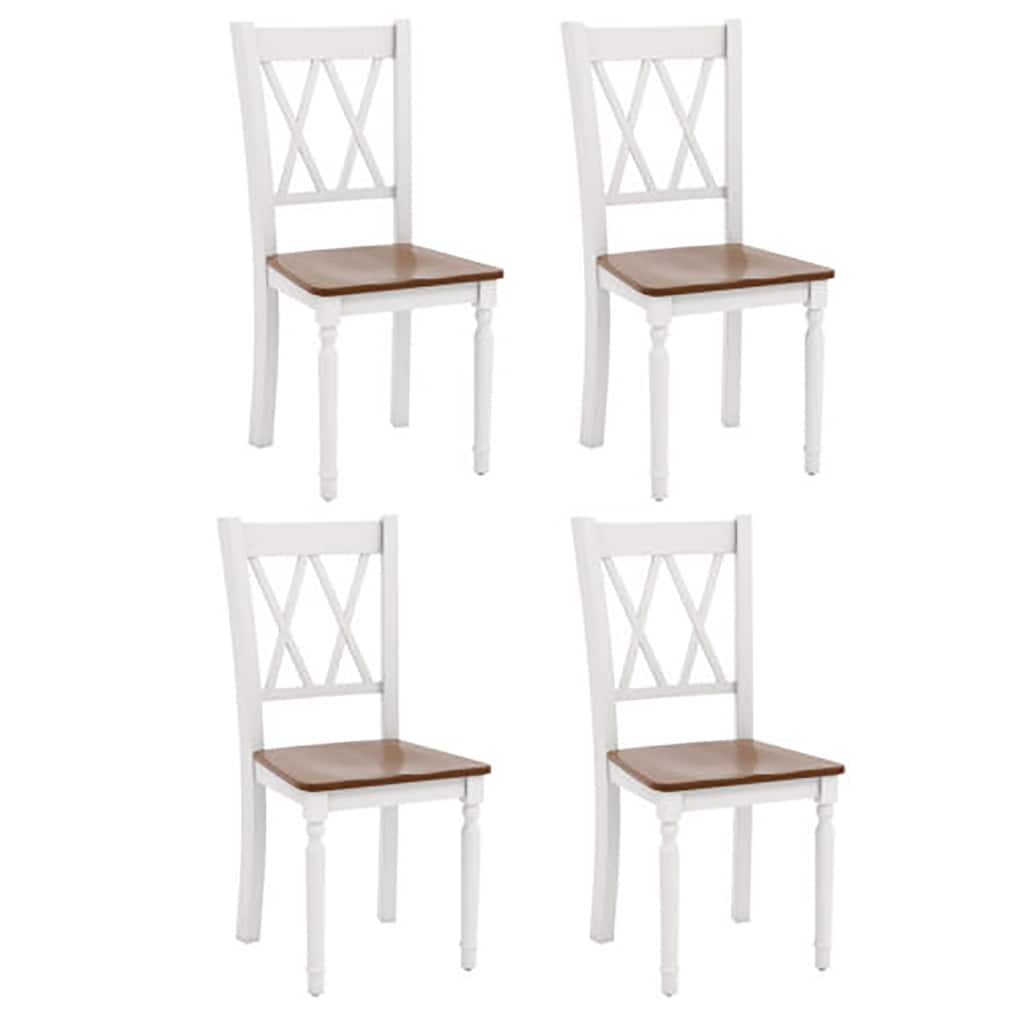 Gymax Dining Chairs Set of 4 Wood Farmhouse Dining Room Side Chairs