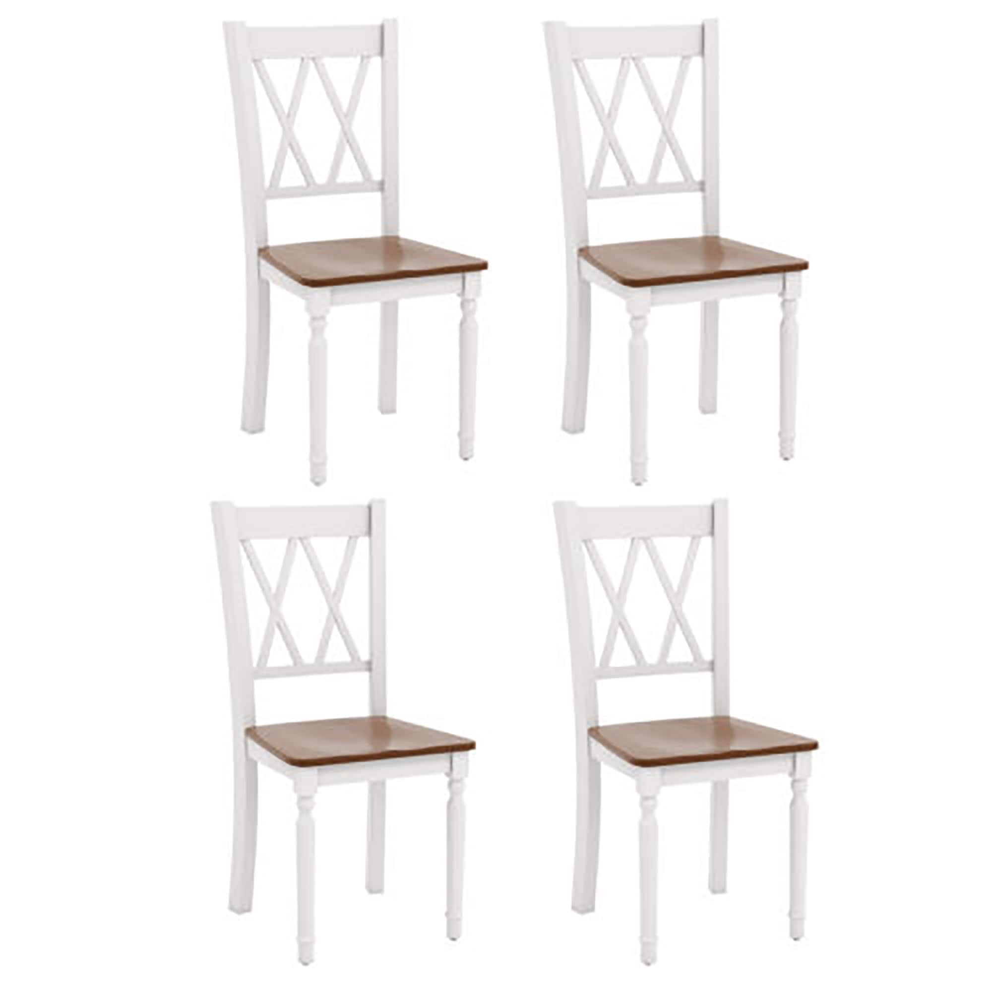 Gymax Dining Chairs Set of 4 Wood Farmhouse Dining Room Side Chairs