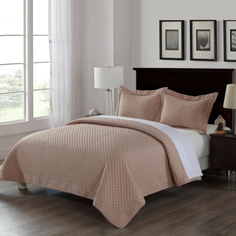Porch & Den Clarita Microfiber Water/ Stain Resistant Quilt or Shams - Taupe - Twin