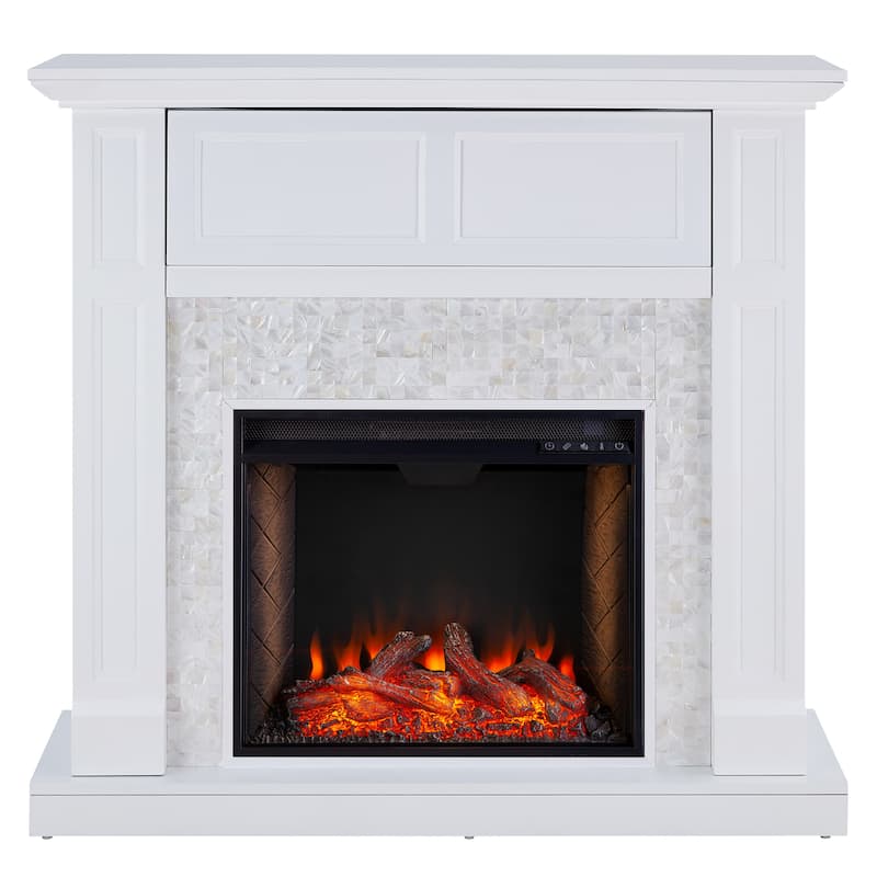 SEI Furniture Nobleman Tiled Fireplace - 46"W x 15"D x 43"H