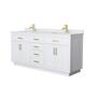 Option White, Gold Trim, White Cultured Marble Top