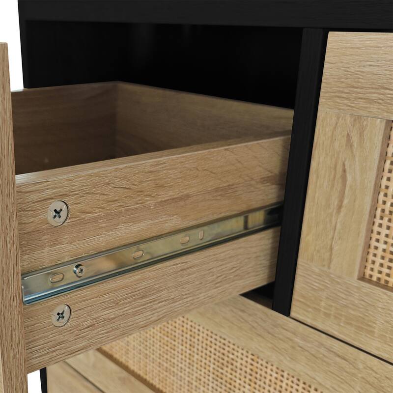 4 Drawers Rattan Cabinet