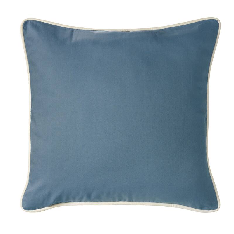 Monterrey Blue Euro w/White Piping , 27x27