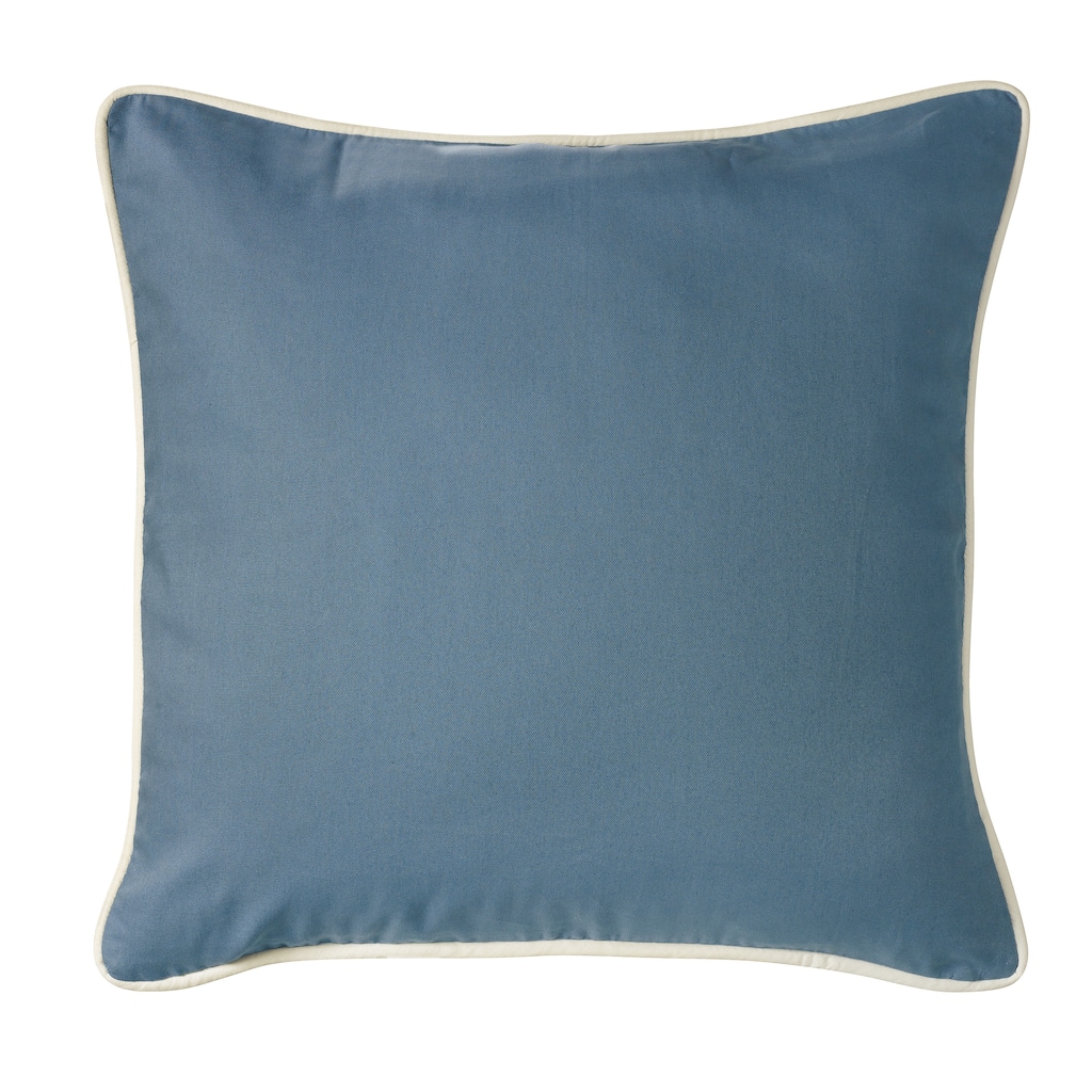 Monterrey Blue Euro w/White Piping , 27x27