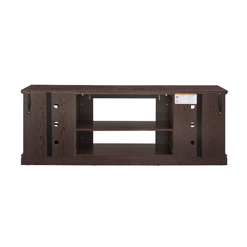 Faux Stone TV Stand TV Console for TVs up to 75", Large Entertainment Center Media Storage Cabinet with Adjustable Shelves