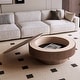 preview thumbnail 15 of 61, Modern Solid Wood Veneered Round Coffee Tea Table with Storage