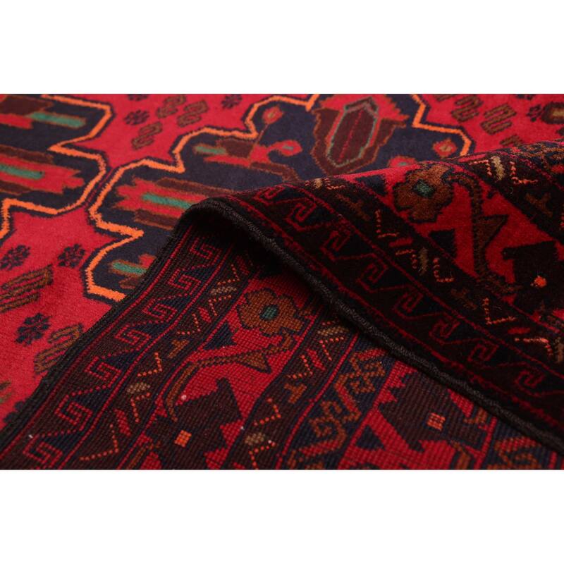 ECARPETGALLERY Hand-knotted Teimani Red Wool Rug - 3'8 x 6'5