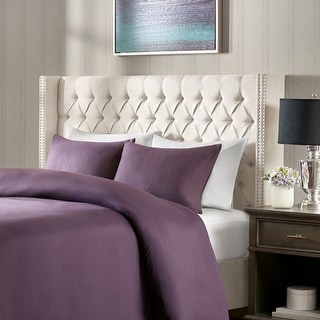 Madison Park Amelia Upholstered Wingback Headboard with Button Tufting & Nailhead Trim