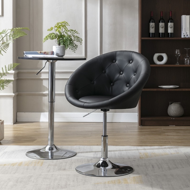 Round tufted swivel hot sale chair