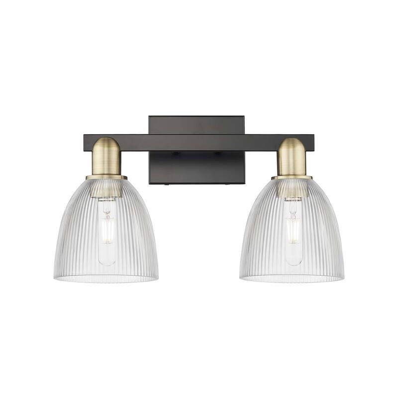 Innovations Lighting Endless Possibilities Arcadia - Castile - 2 Light 17" Bath Vanity Light - Clear/Black Antique Brass