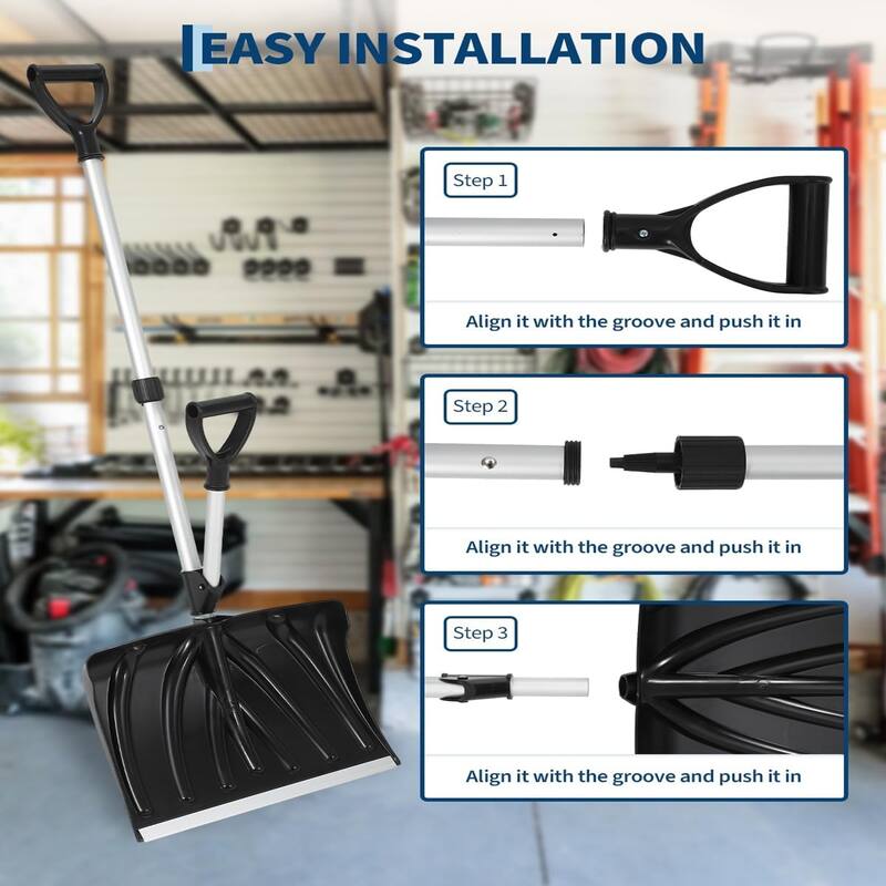 18-Inch Wide Aluminum-Edged Blade Lightweight Snow Pusher