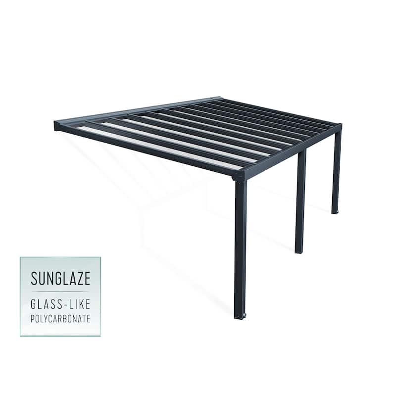 Stockholm 11ft. Gray/Clear Aluminum Patio Cover