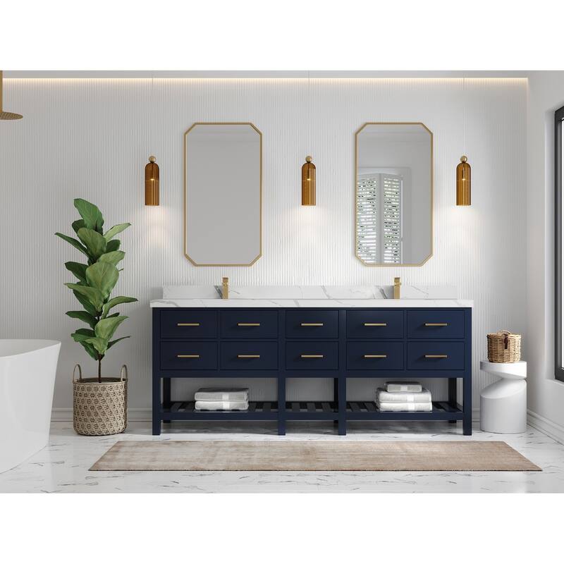 Willow Collections 84 in. W x 22 in. D Parker Double Sink Bathroom vanity with Regular Countertop