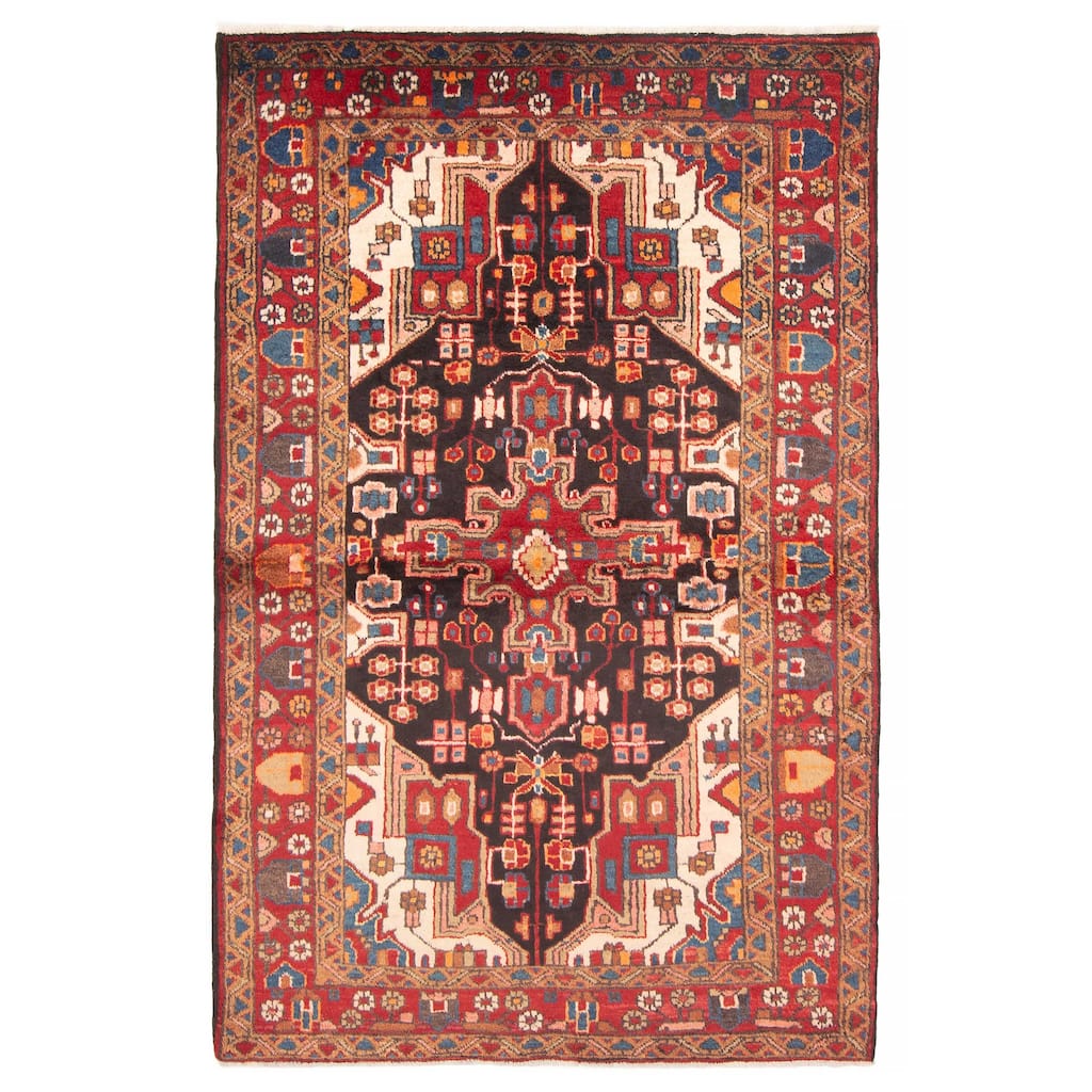 ECARPETGALLERY Hand-knotted Anadol Black Wool Rug - 4'2 x 6'9