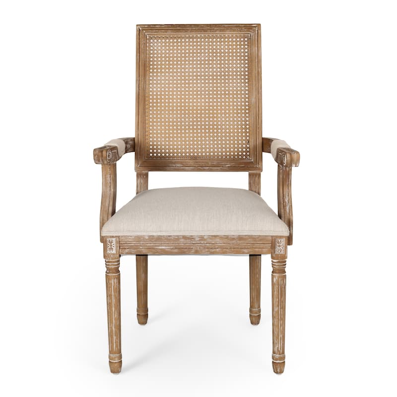Anele Rubberwood Cane Dining Chair (Set of 2) by GDFStudio - 23.75" L x 23.75" W x 39.75" H