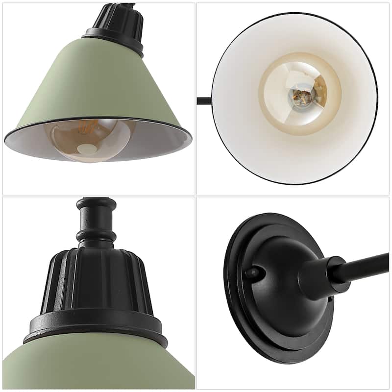 Aurora 9.63" 1-Light Farmhouse Industrial Indoor/Outdoor Iron LED Gooseneck Arm Outdoor Sconce, by JONATHAN Y - 9.63