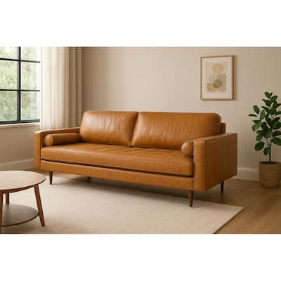 Gio VEGGIE Leather Sofa TAN COLOR