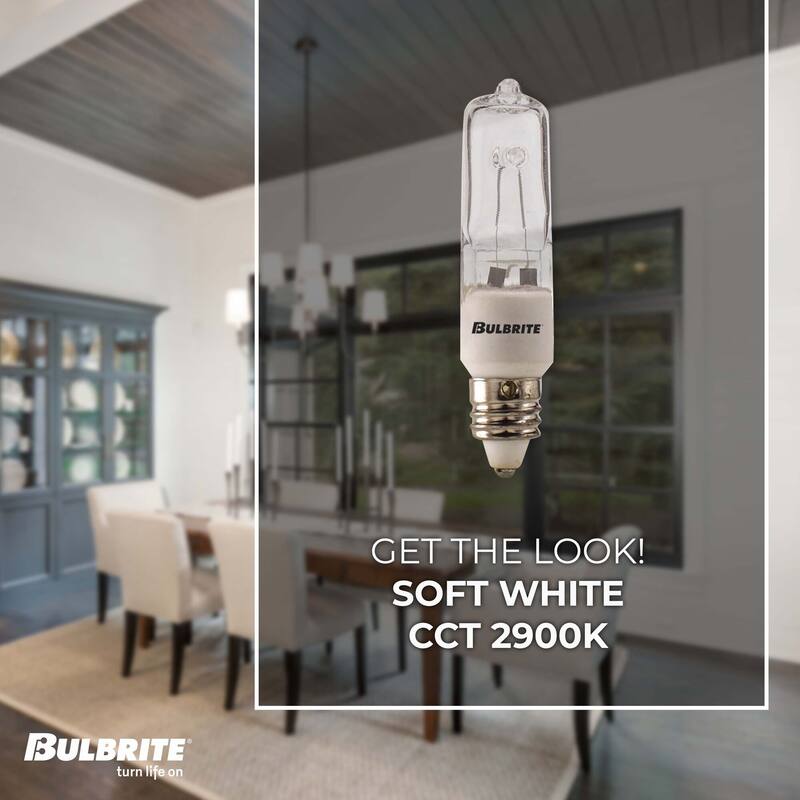 Bulbrite Pack of (5) Dimmable Clear T4 Mini-Candelabra (E11) Halogen Mini