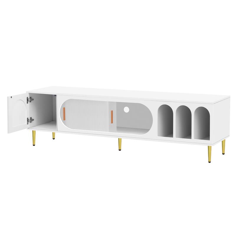 TV Stand for 70+ Inch TV, Entertainment Center TV Media Console Table
