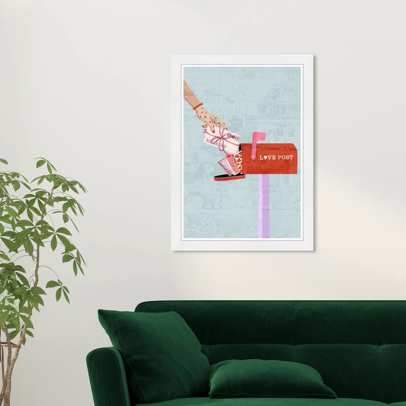 Wynwood Studio Prints Fashion Glam Love Post Red Wall Art - White