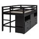 preview thumbnail 28 of 33, Twin Size Loft Bed for Kids, Wooden Loft Bed with 4 Storage Drawers, Cabinet, Shelves, Low Loft Bed Frame with Safety Guardrails