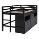 preview thumbnail 5 of 12, Wooden Twin Size Loft Bed with 4 Storage Drawers, Underneath Cabinet and Shelves