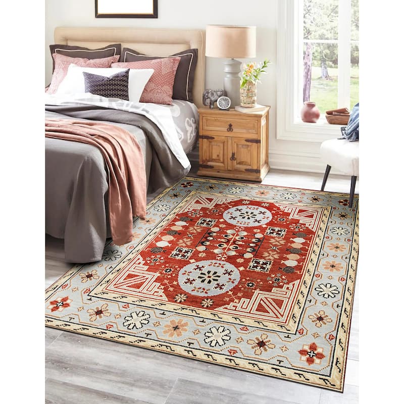 Rust Traditional Floral Weave Area Rug - Elegant and Classic Design - 8' x 10' - 8' x 10' - Rust