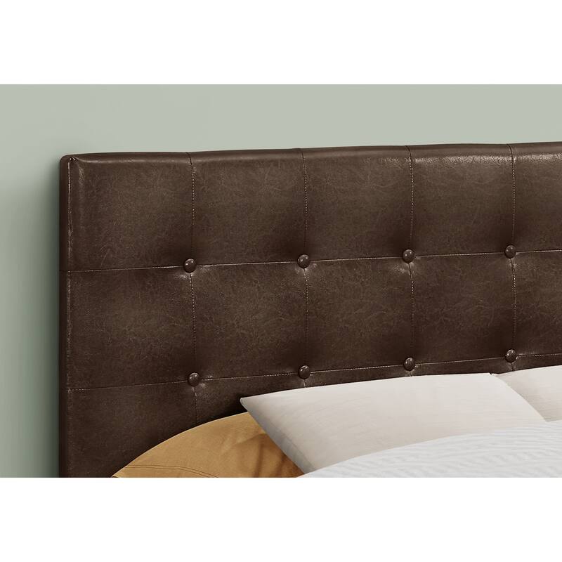 Bed, Headboard Only, Full Size, Bedroom, Upholstered, Brown Leather Look, Transitional
