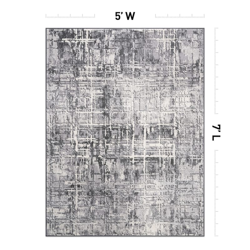 World Rug Gallery Distressed Abstract Area Rug